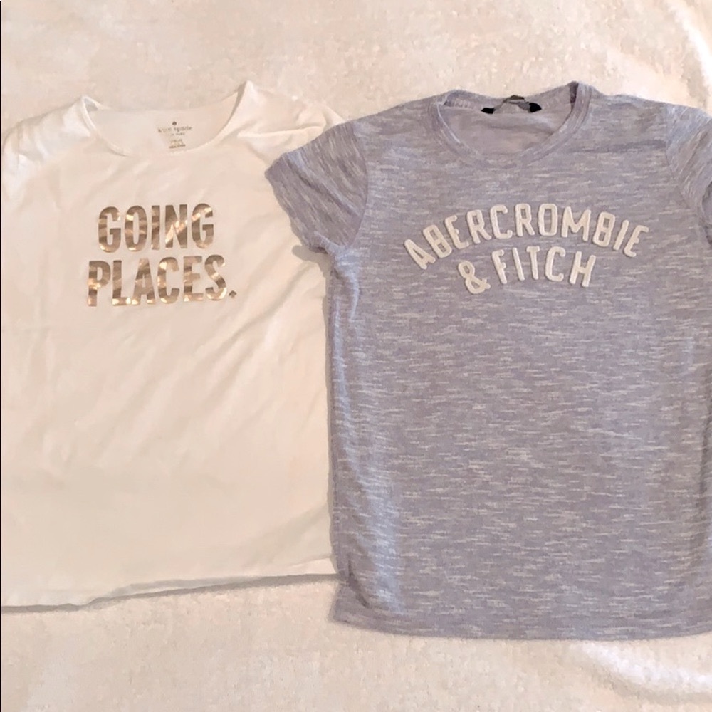 Big Girls/XS Women's Kate Spade NY &  Abercrombie & Fitch 2-piece Tee Bundle.